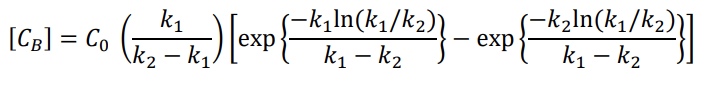 B answer: please show how the maximum concentration was simplified from this,