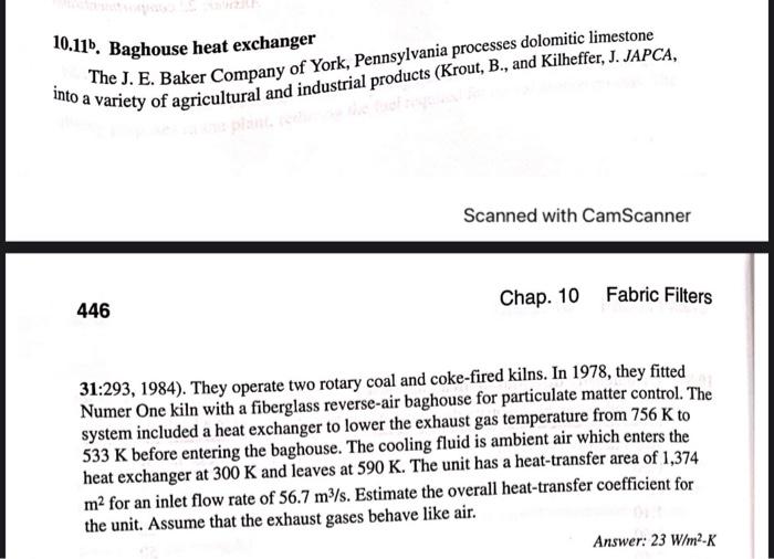 is: 4,400 m Problem 10.11 10.12a. Gross cloth area for a reverse-air