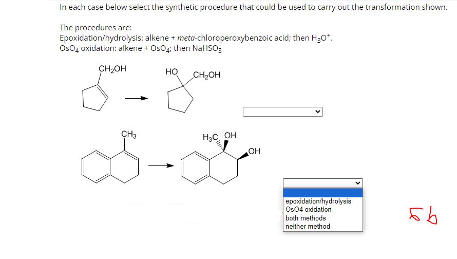  In each case below select the synthetic procedure that could be