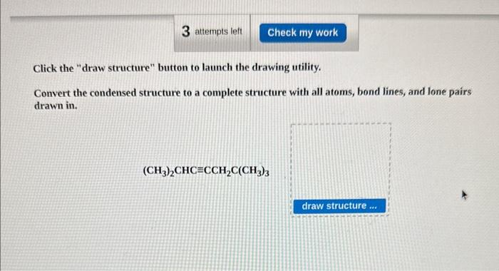  Click the "draw structure" button to launch the drawing utility. Convert