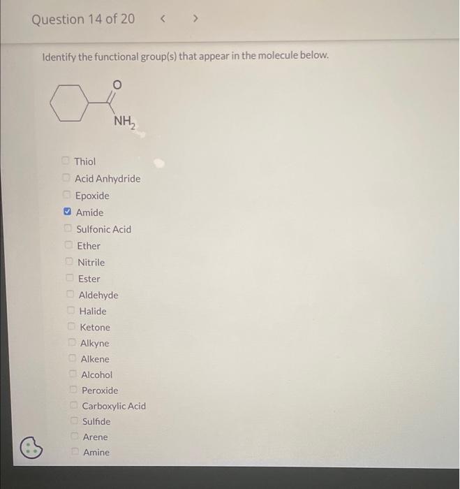 Is the only right answer amide? or is there more funtional groups