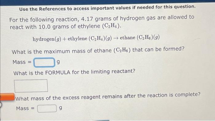  Use the References to access important values if needed for this