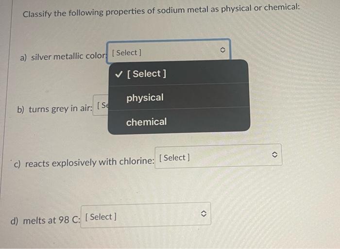 following changes as physical or chemical : a) baking soda dissolves in
