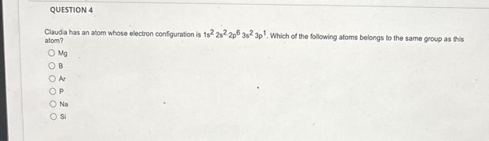  pls help me answer this question Claudia has an atom whose