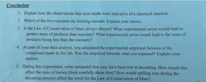  I want the conclusion based on the data below Conclusion 1.