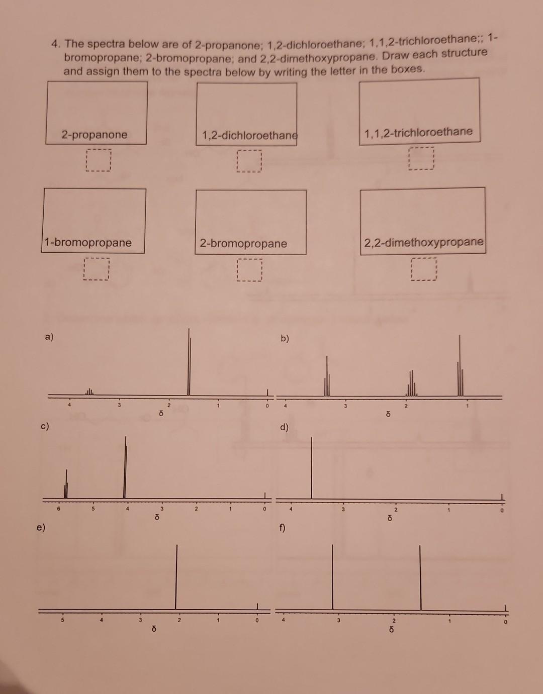  I need help figuring this question out 4. The spectra below