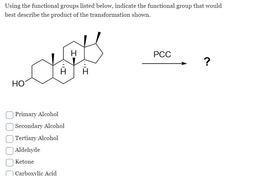 Using the functional groups listed below, indicate the functional group that