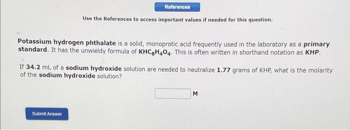  Use the References to access important values if needed for this