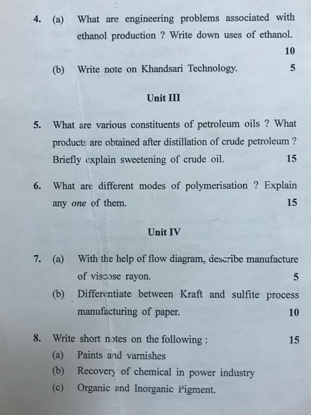  (a) What are engineering problems associated with ethanol production? Write down