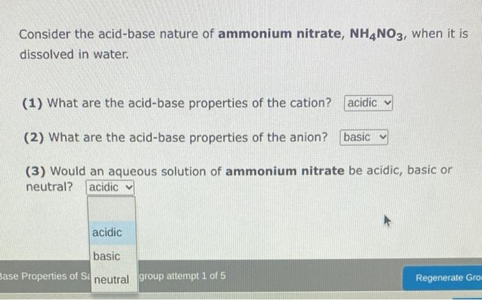 Please help me answer these two questions Consider the acid-base nature of