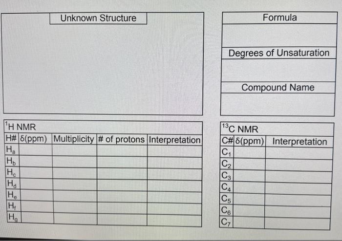 \hlineHa & & & & \\ \hlineHb & & & & \\