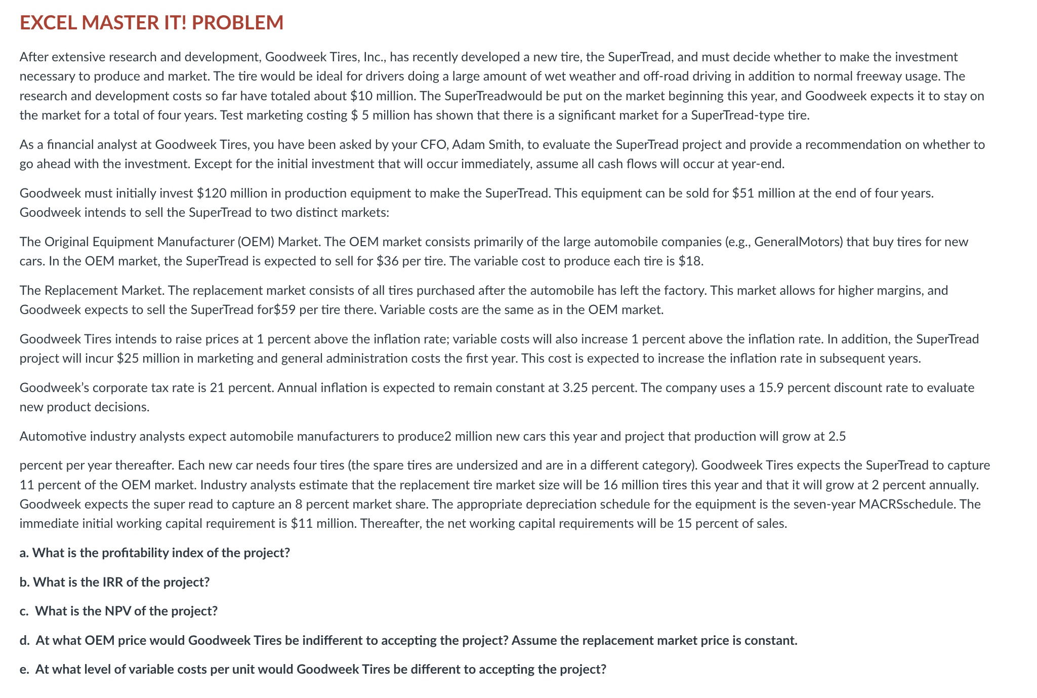  MBA Accounting EXCEL MASTER IT! PROBLEM - PLEASE answer these questions