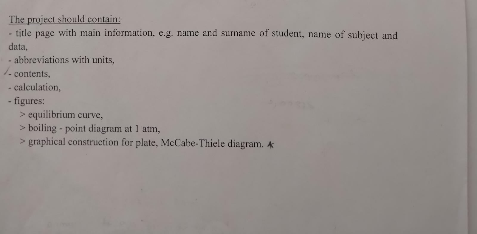 designed to separate 1500 kg/h of a mixture of methanol and water.
