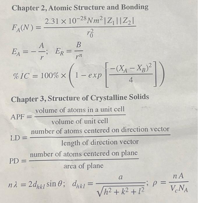 Please label every variable and explain what the equations do Chapter 2,