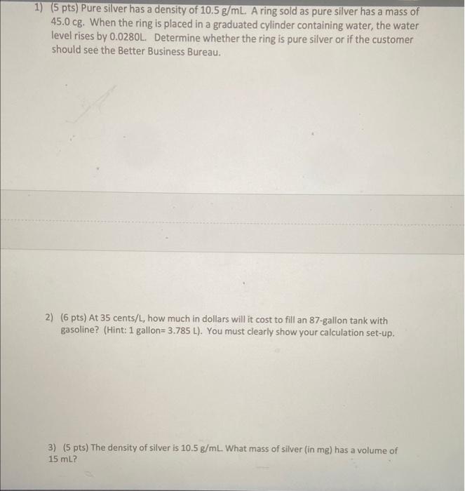 setups to get full credit. Whenever an explanation or definition is required,