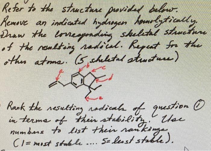 please help solve these two problem Refer to the structure provided below.