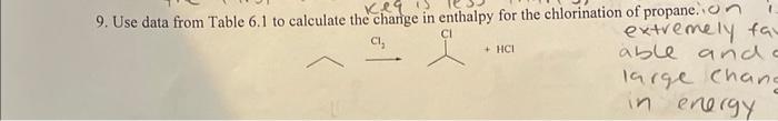  9. Use data from Table 6.1 to calculate the change in
