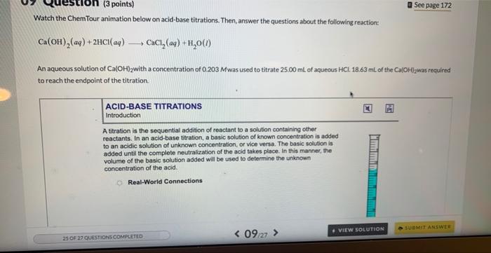  Watch the ChemTour animation below on acid-base titrations. Then, answer the