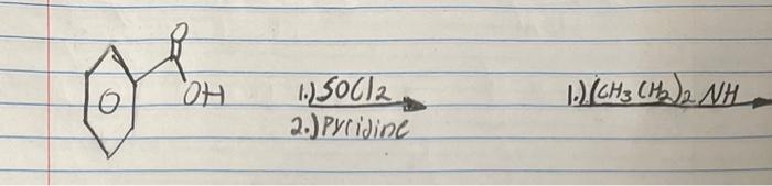  what is the completed reaction for this problem? 1.) SOCl2 1.)