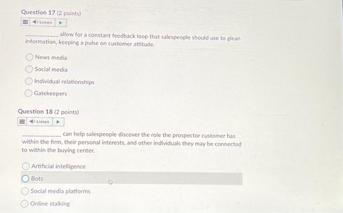  allow for a constant feedback loop that salespeople should use to