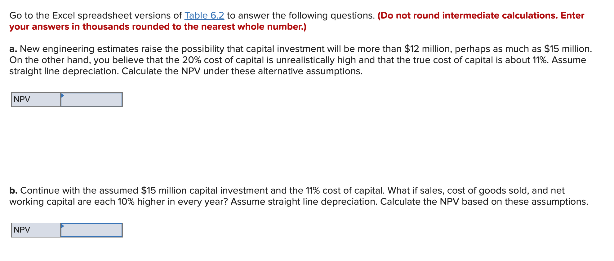 The green chart is Table 6.2 Go to the Excel spreadsheet