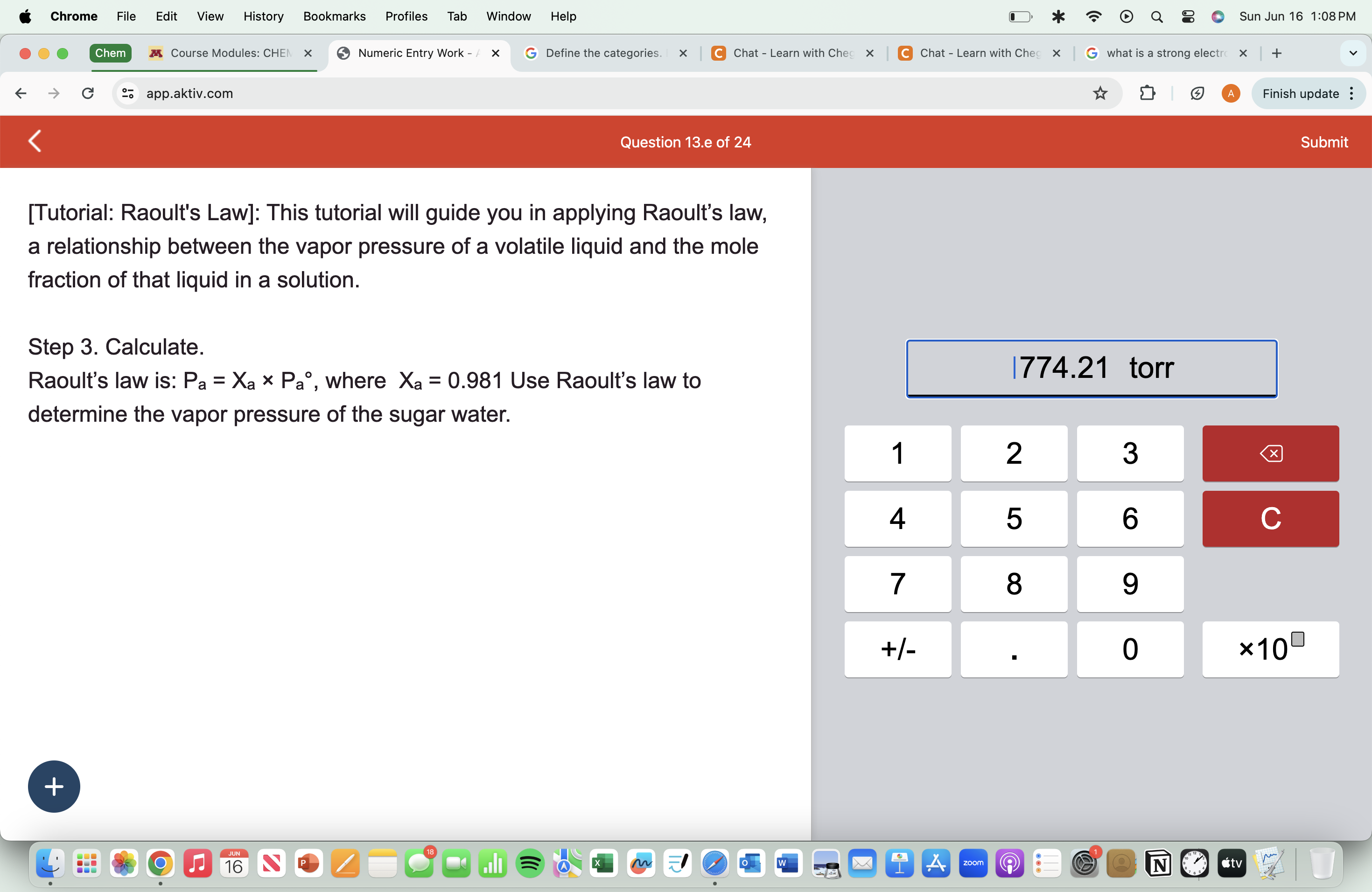  [Tutorial: Raoult's Law]: This tutorial will guide you in applying Raoult's