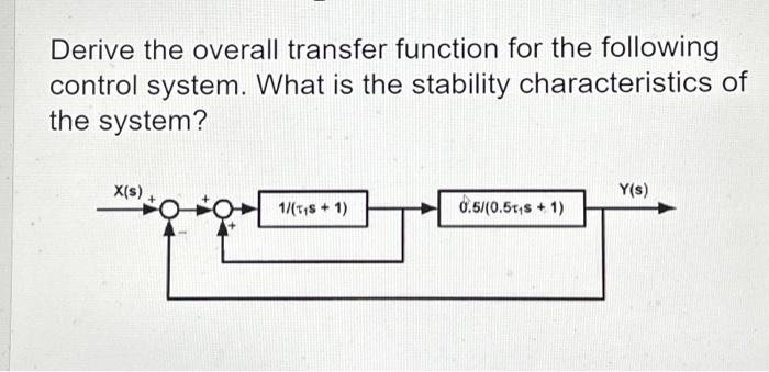  Derive the overall transfer function for the following control system. What