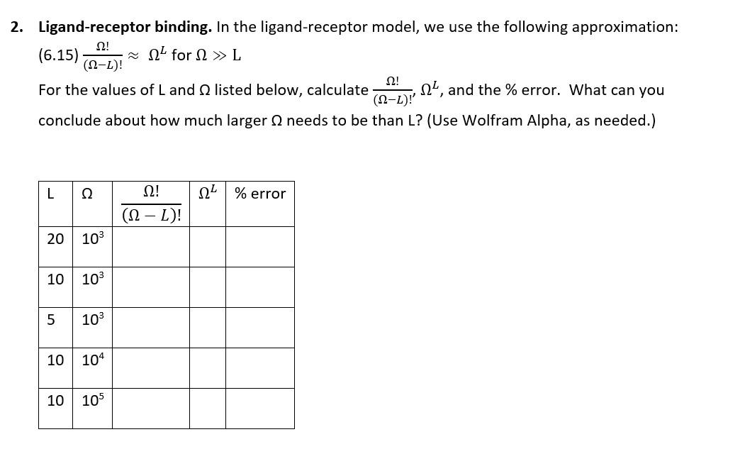 2. Ligand-receptor binding. In the ligand-receptor model, we use the following