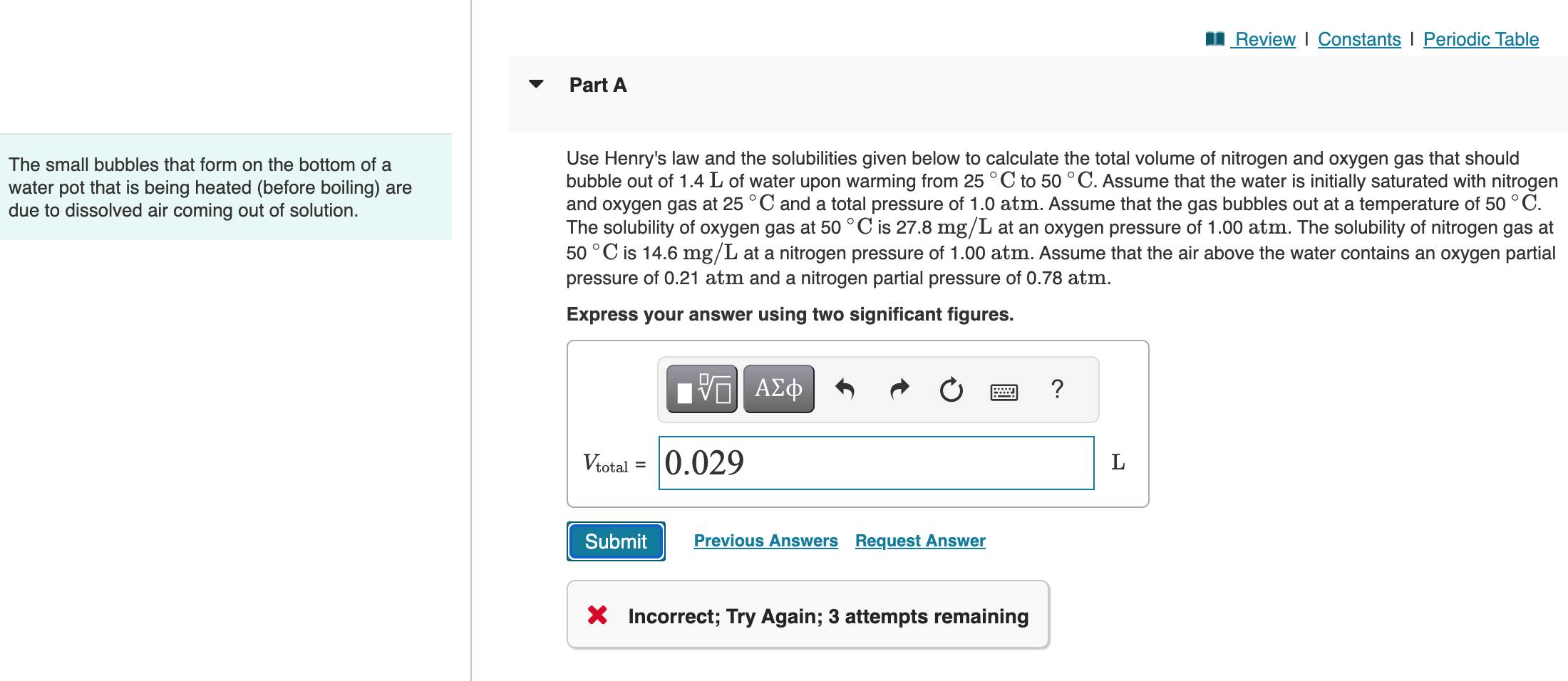 THIRD TIME POSTING ANSWER IS NOT 0.029 L OR 0.030 L The