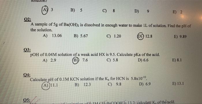  A) 3 B) 5 C) 8 D) 9 E) 2 Q2:
