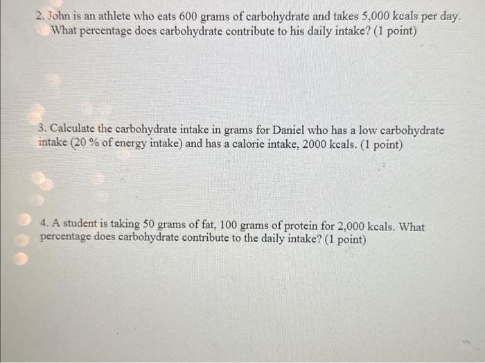 is an athlete who eats 600 grams of carbohydrate and takes 5,000
