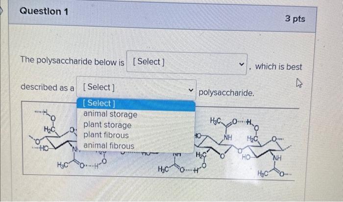 best described as a polysaccharide. 0HOH The polysaccharide below is The polysaccharide