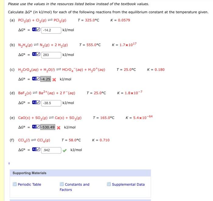  Please use the values in the resources listed below instead of
