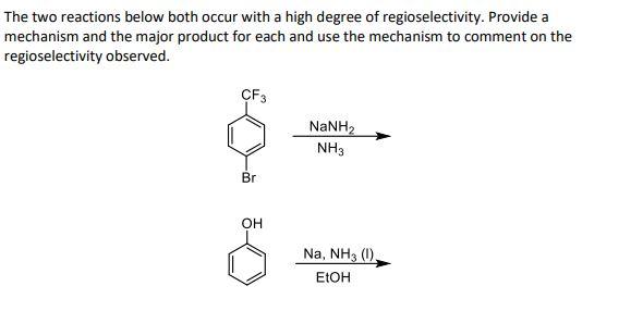  The two reactions below both occur with a high degree of