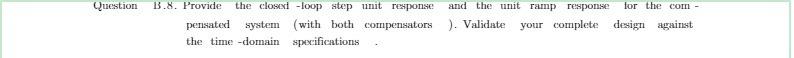  Question B.8. Provide the cloud-loop step unt response and the unit