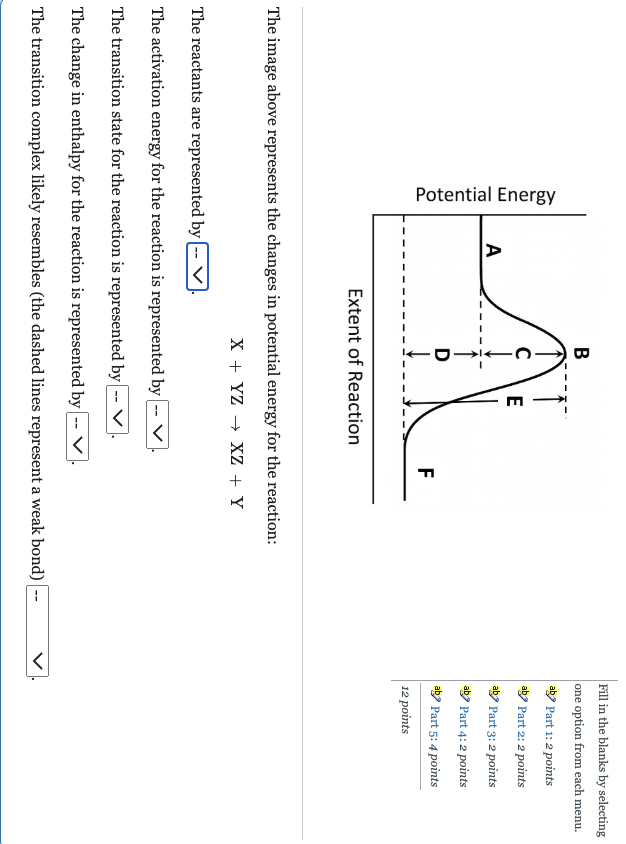  Fill in the blanks by selecting one option from each menu.