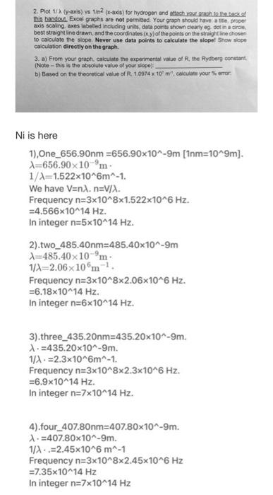 can you please answer question 3rd? 2. Piot 1/ ( y-axis) vs
