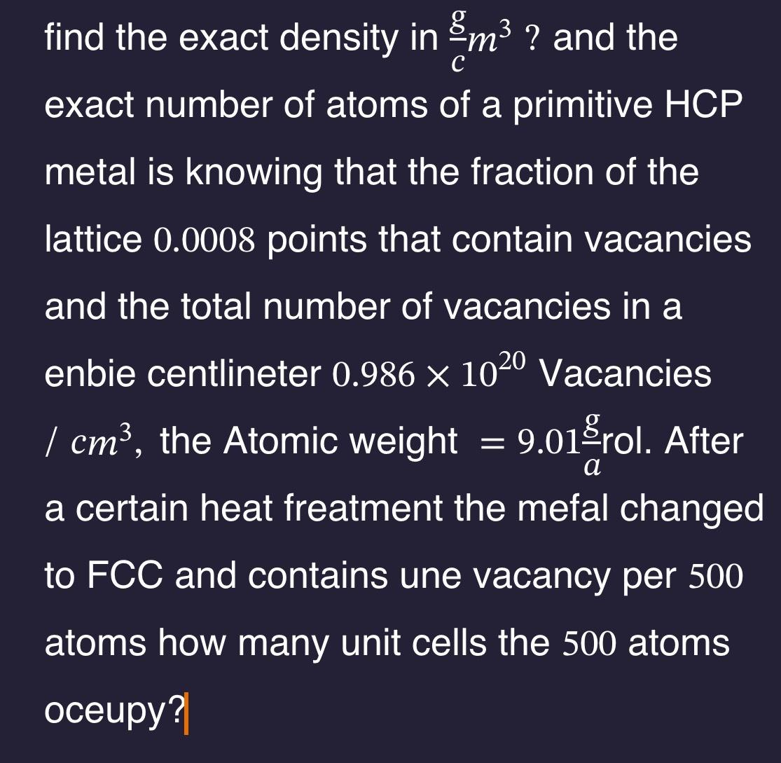  find the exact density in gcm3? and the exact number of