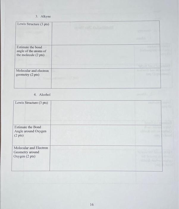 the bond angle of the atoms of the molecule (2 pts) Molecular