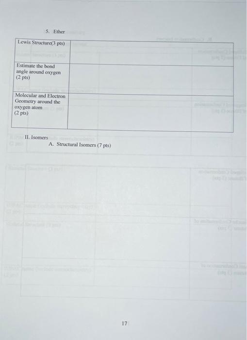 and electron geometry (2 pts) 4. Alcohol Lewis Structure ( 3pts )