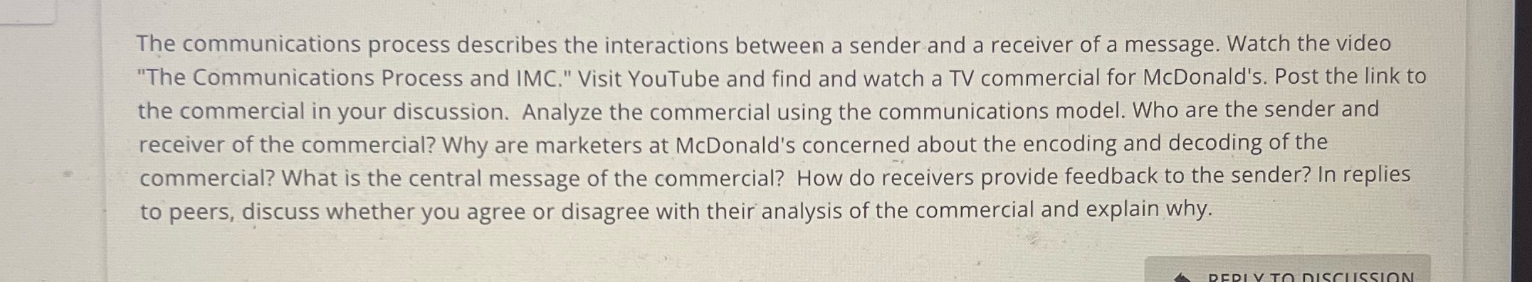 I need help answering this :( The communications process describes the interactions