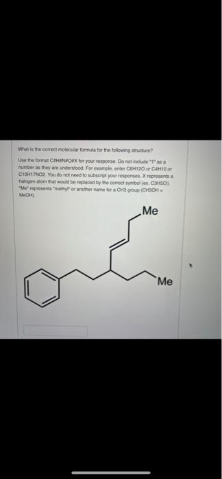 formula for the following struchure? Use the format CeHENsOeX for your response.