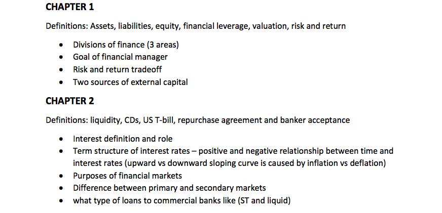  CHAPTER1 Definitions: Assets, liabilities, equity, financial leverage, valuation, risk and return