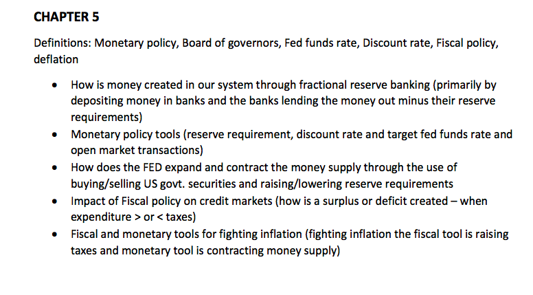 return tradeoff Two sources of external capital CHAPTER 2 Definitions: liquidity, CDs,