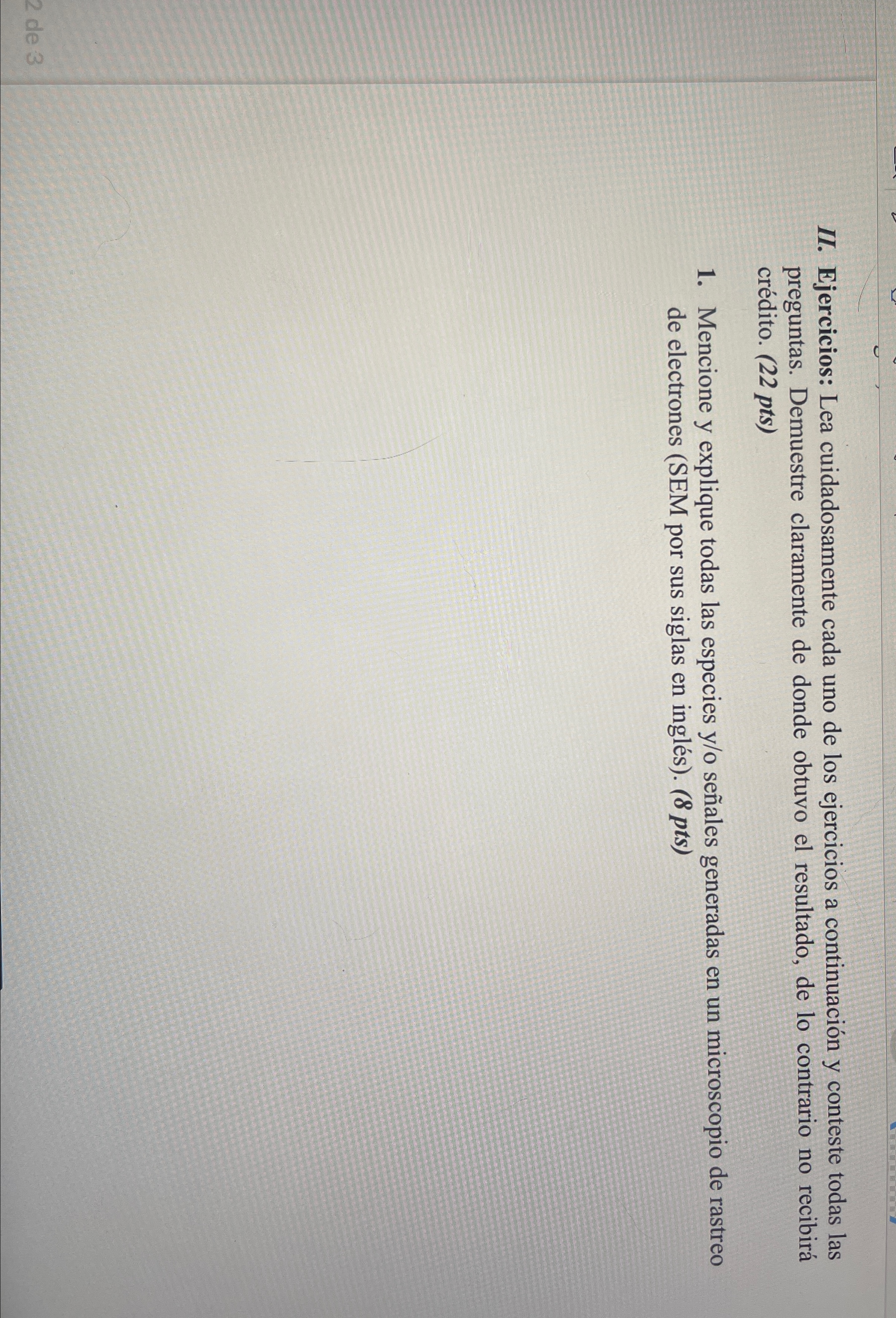  II. Ejercicios: Lea cuidadosamente cada uno de los ejercicios a continuacin