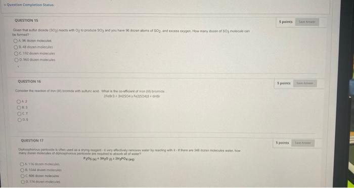  Question Completion Status QUESTION 15 5 points Chaude (0) who to