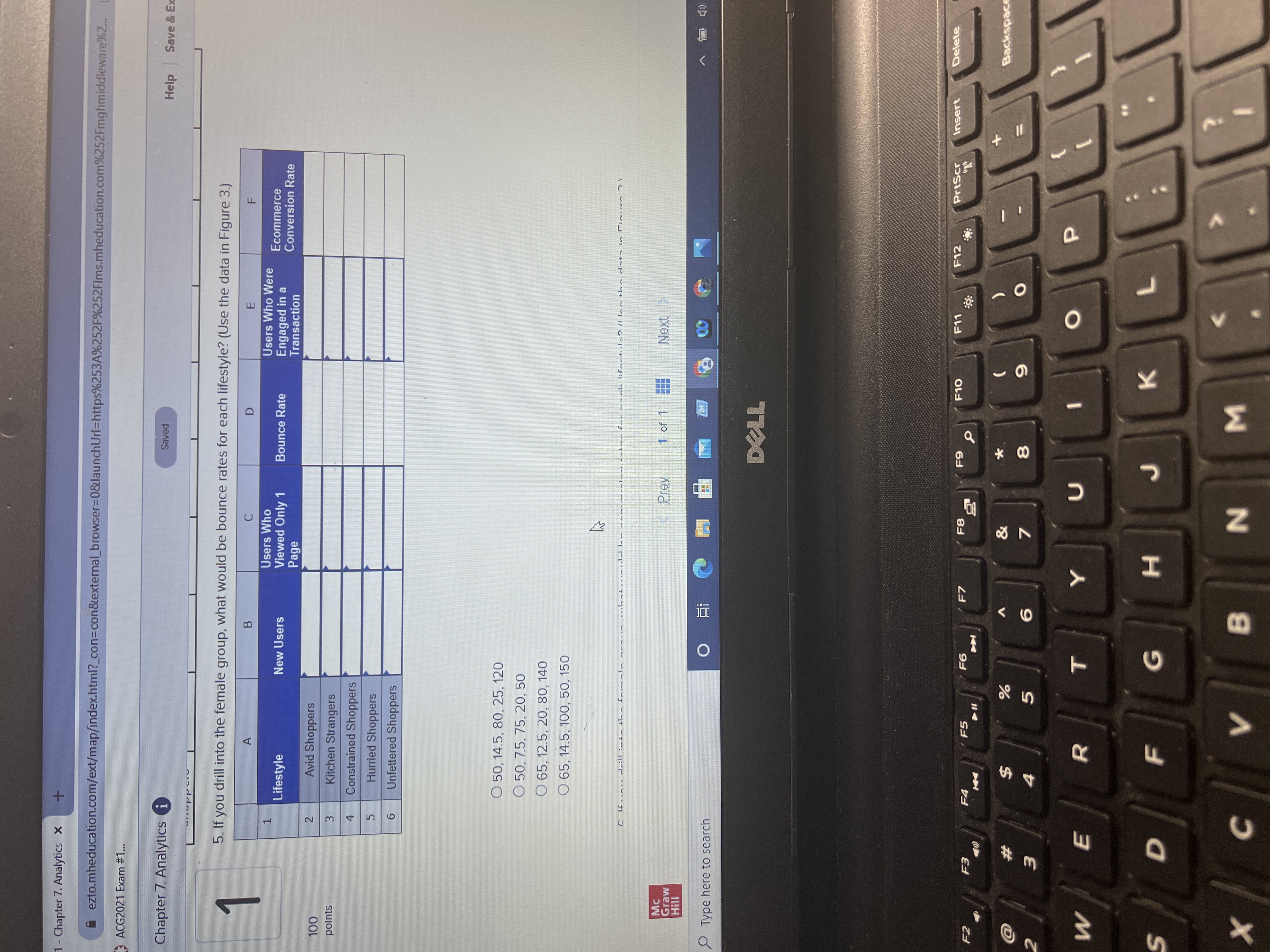 1 - Chapter 7. Analytics x ezto.mheducation.com/ext/map/index.html?_con=con&external_browser=0&launchUrl=https%253A%252F%252FIms.mheducation.com%252Fmghmiddleware%2. ACG2021 Exam #1. Chapter