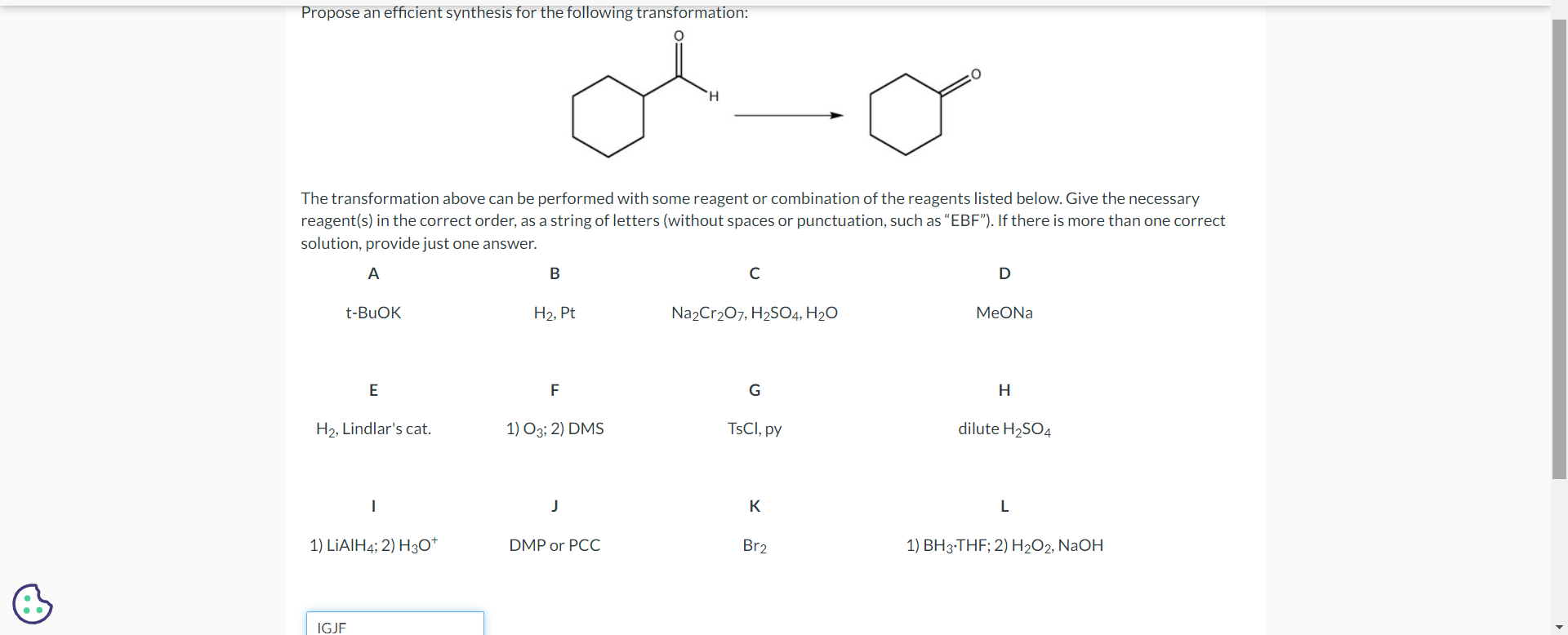  I tried IGF and IGJF Propose an efficient synthesis for the