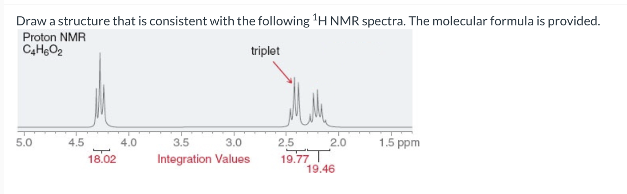  Draw a structure that is consistent with the following ?1H NMR
