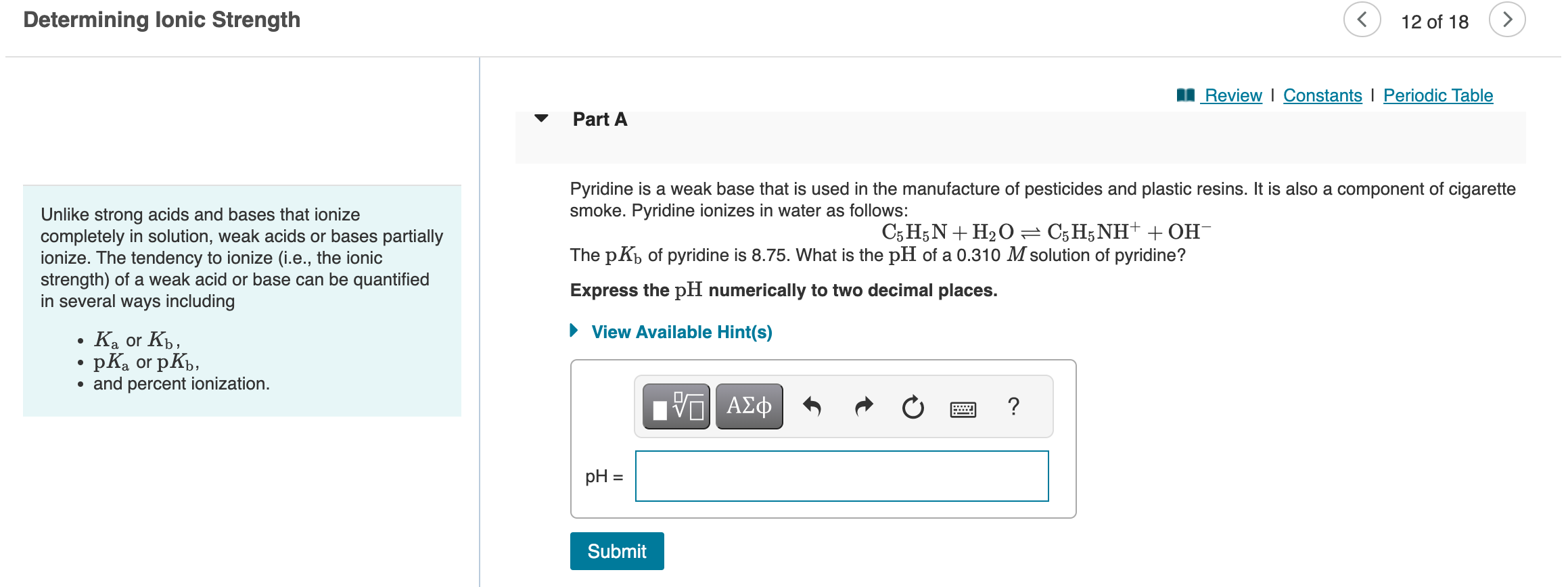 Not sure what steps take place here- please help! Determining lonic Strength